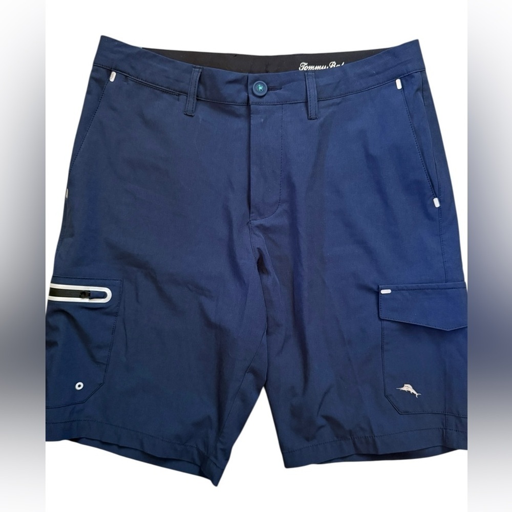 Tommy Bahama Men’s Hybrid Cargo Shorts Size 30 Navy Blue cayman isles Islandzone - Picture 2 of 5